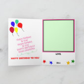 Oma Birthday Cupcakes Ombre Streifen Karte (Innenseite)