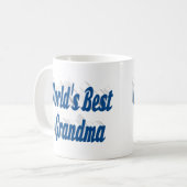 Oma-Blau-Halbtypografie Kaffeetasse (Vorderseite Links)