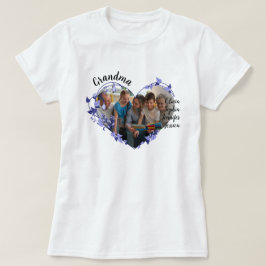 Oma Blume Herzstück mit Großkindern Namen & Foto T-Shirt