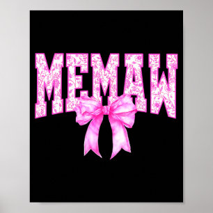 Oma Blumen-Toile rosa Coquette-Schleife Oma für Poster