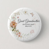 Oma Blush Pink Blumen Baby Shower/Brunch Button (Vorderseite)