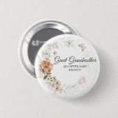 Oma Blush Pink Blumen Baby Shower/Brunch Button (Vorne & Hinten)