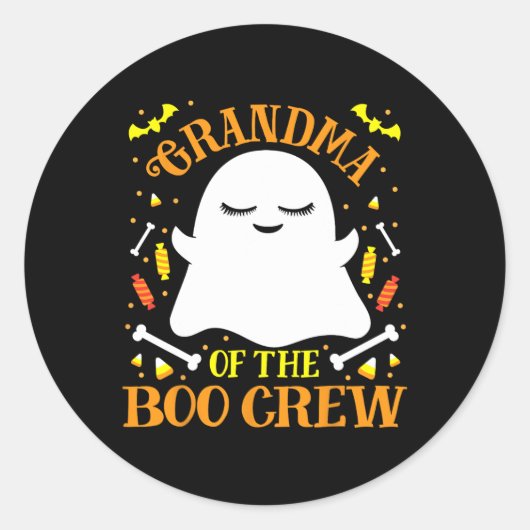 Oma Boo Crew Ghost Matching Family Set Hallowe Runder Aufkleber (Vorderseite)