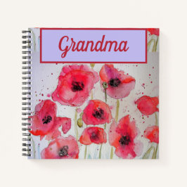Oma Book Poppa Rote Blume Notizblock