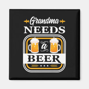 Oma braucht ein Bier Braut und Bräutigam Trinker B Magnet