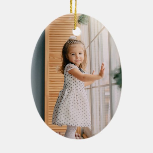 Oma Bright Holly Christmas Foto Keramik Ornament (Hinten)