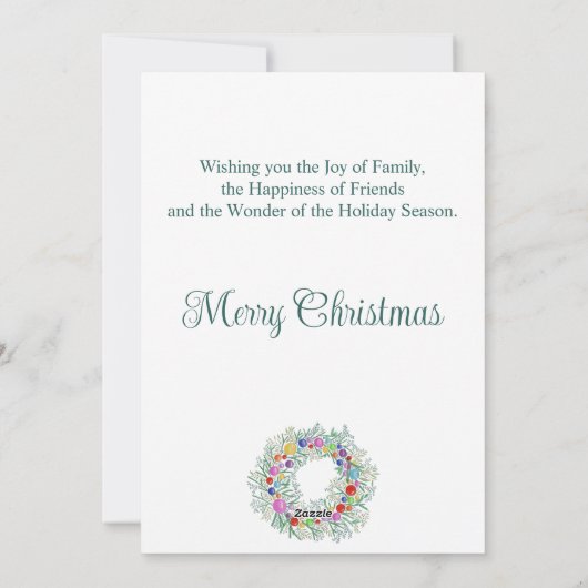 Oma bunter Weihnachtskranz Feiertagskarte (Rückseite)