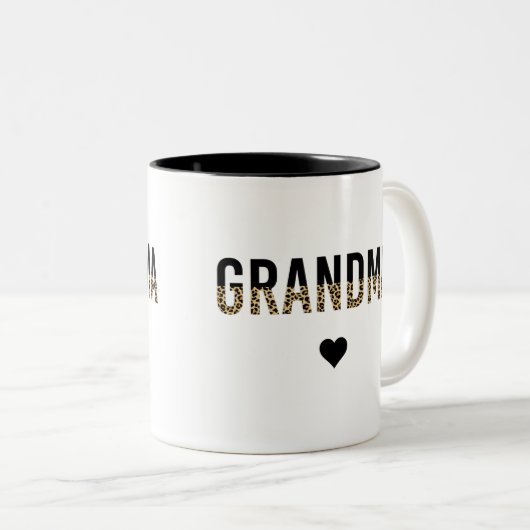 Oma Cheetah Leopard Print Großmutter Geschenk Zweifarbige Tasse (VorderseiteRechts)