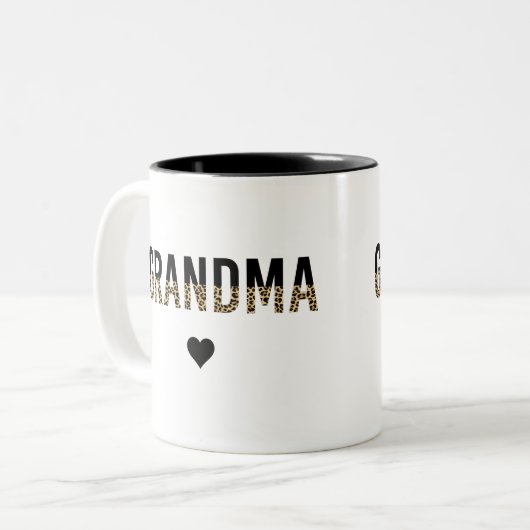 Oma Cheetah Leopard Print Großmutter Geschenk Zweifarbige Tasse (Vorderseite Links)