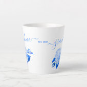 Oma China Blue Watercolor Rose Milchtasse (Vorderseite)