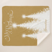 Oma Christmas Blanket Gold Weiß mit Namen Sherpadecke (Vorderseite (Horizontal))