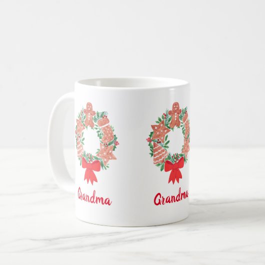 Oma Christmas Wreath Kaffeetasse (Vorderseite Links)