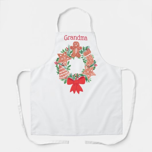 Oma Christmas Wreath Schürze (Vorderseite)