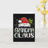 Oma Claus Christmas Lights Pajama Familienspiel Karte (Gelbe Blume)