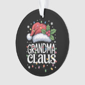 Oma Claus Christmas Lights Pajama Familienspiel Ornament (Vorderseite)