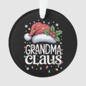 Oma Claus Christmas Lights Pajama Familienspiel Ornament (Vorderseite)