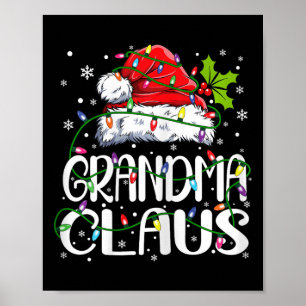 Oma Claus Christmas Lights Pajama Familienspiel Poster