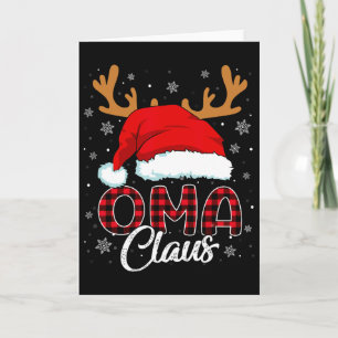 Oma Claus Santa Hut Rentier Rot Kariert Passend Fa Karte