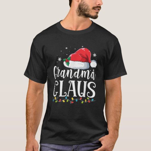 Oma Claus Weihnachtsfamilie Matching Pajamas Fu T-Shirt (Vorderseite)