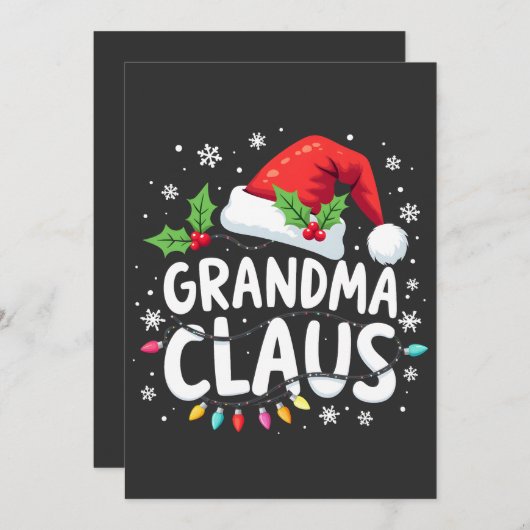 Oma Claus Weihnachtsfamilienausstattung Gewerkscha Einladung (Vorne/Hinten)
