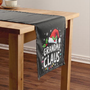 Oma Claus Weihnachtsfamilienausstattung Gewerkscha Kurzer Tischläufer
