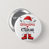 Oma Claus Weihnachtskostüm Pyjama Familienpassend Button (Vorne & Hinten)