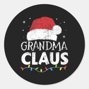 Oma Claus Weihnachtslicht passt Familie Xma Runder Aufkleber