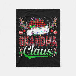 Oma Claus Weihnachtslichter passende Familie Xma Fleecedecke