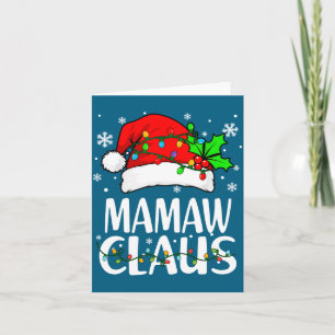 Oma Claus Weihnachtslichter Pyjama Familie passend Karte