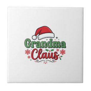 Oma Claus Weihnachtsmann Santa Hut Fliese
