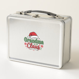 Oma Claus Weihnachtsmütze Santa Metall Brotdose