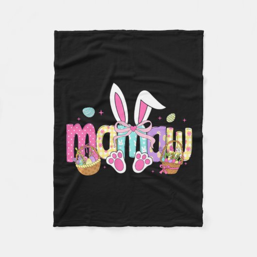 Oma Coquette-Bogen-Hasenohren Ostern Fleecedecke (Vorderseite)