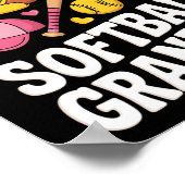 Oma Coquette Bogen Softll Spieler Muttertag Poster (Ecke)