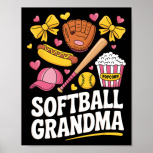 Oma Coquette Bogen Softll Spieler Muttertag Poster