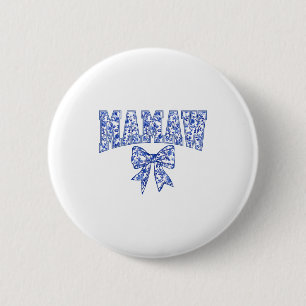 Oma Coquette Toile Blaues Blumenband Muttertags F Button