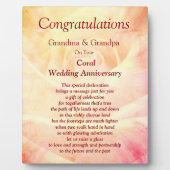 Oma Coral Wedding Anniversary Fotoplatte (Vorderseite)