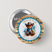 Oma | Cowboy Teddy Bear Babydusche Button (Vorne & Hinten)