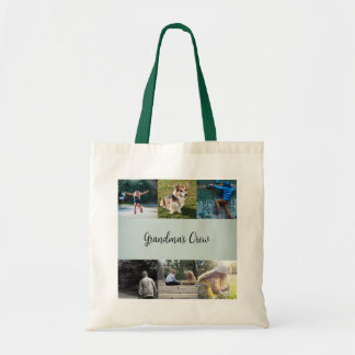 Oma Crew Custom 6 Foto Grid Sage Green Tasche