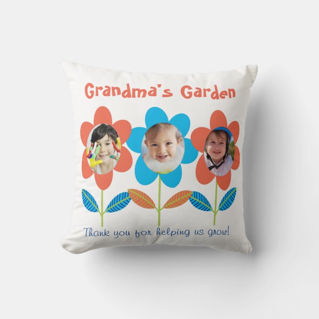 Oma Custom Foto Blume Kissen (Vorderseite)