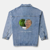 Oma Custom Foto Großelterntag Jeansjacke (Rückseite)