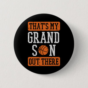 Oma da draußen Basketball Oma Opa Männer Button