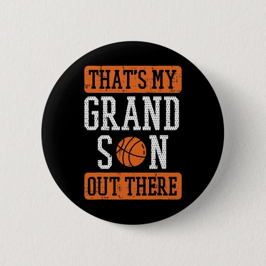Oma da draußen Basketball Oma Opa Männer Button (Vorderseite)