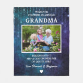 Oma danke Blue Glitzern Custom Fleecedecke (Vorderseite)