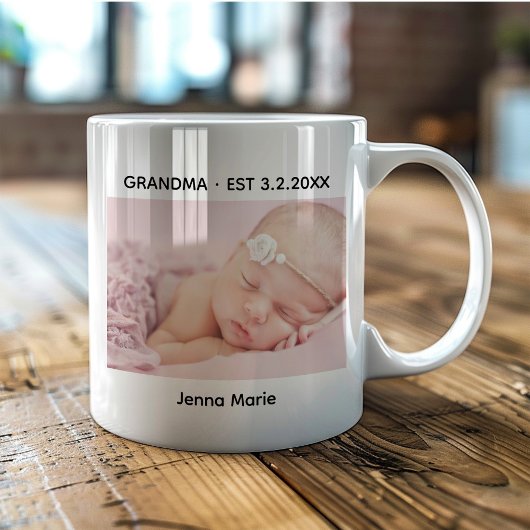Oma Date Etabliertes Baby-Foto Kaffeetasse