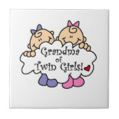 Oma de Twin Girls Geschenke Fliese (Vorderseite)