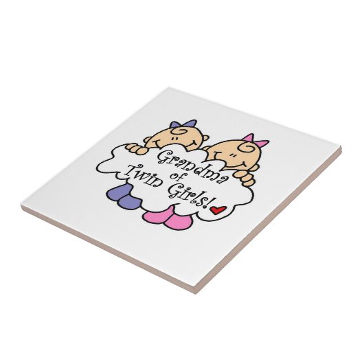 Oma de Twin Girls Geschenke Fliese (Seite)
