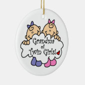 Oma de Twin Girls Geschenke Keramikornament (Rechts)