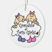 Oma de Twin Girls Geschenke Keramikornament (Links)