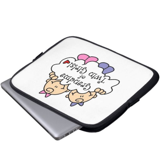 Oma de Twin Girls Geschenke Laptopschutzhülle (Vorne Knopf)