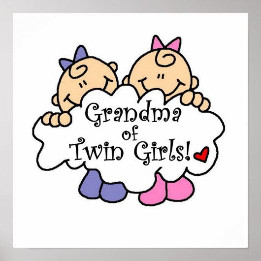 Oma de Twin Girls Geschenke Poster (Vorne)